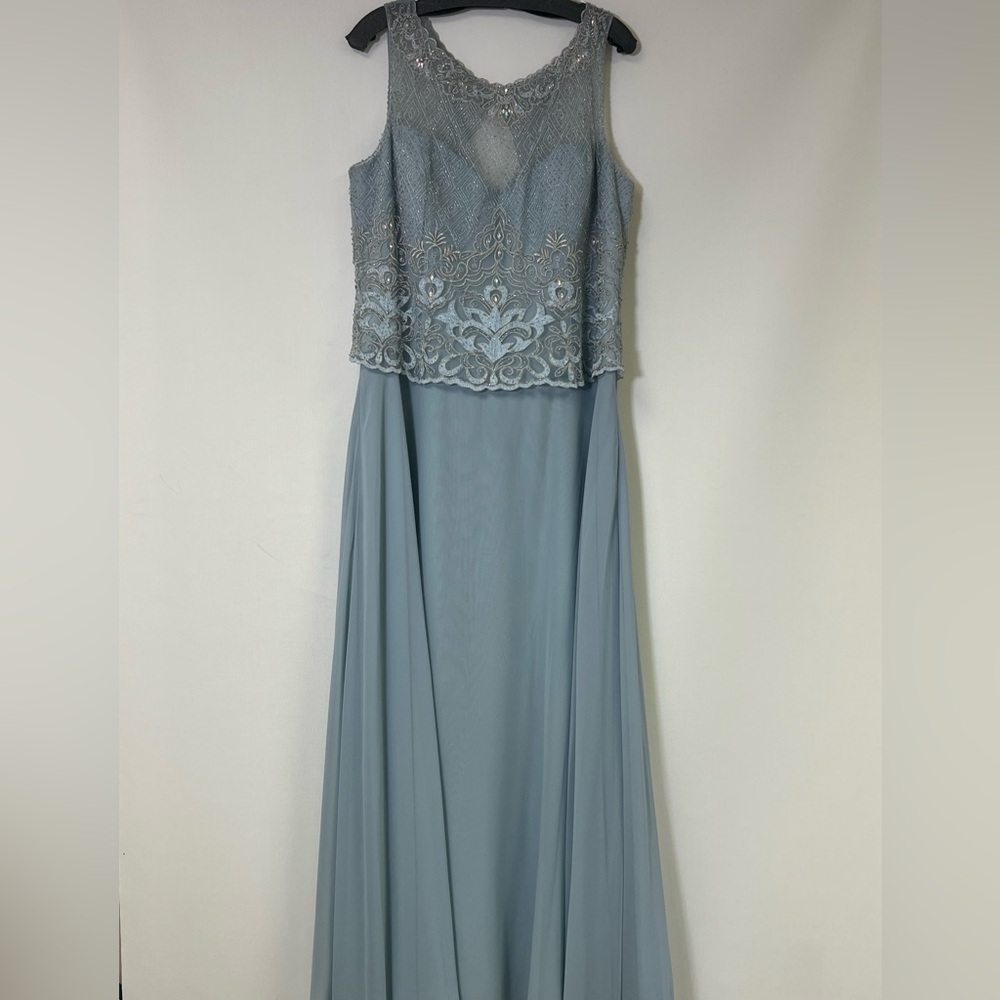 Montage by Mon Cheri beaded bodice sleeveless fit and flare long Gown - Picture 4 of 13